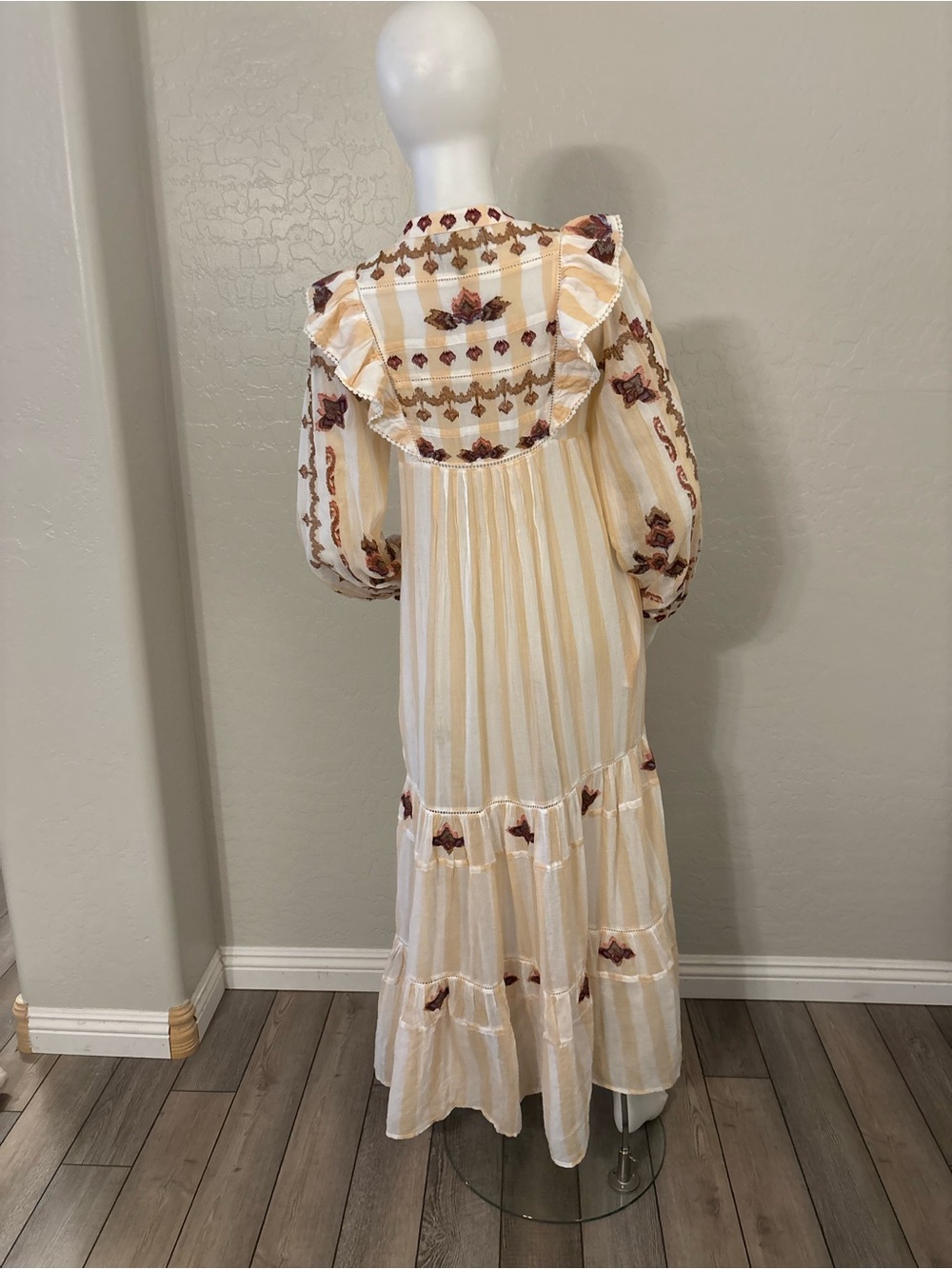 Farm Rio Jacquard Embroidered Ikat Long Sleeve Midi Dress XS - Picture 12 of 16